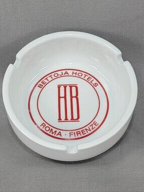 Bettoja Hotels 3 Slot Cigarette Ashtray White Red FARA Rome Italy Souvenir